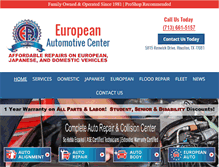 Tablet Screenshot of europeanautomotivecenter.net